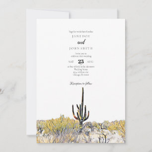 Arizona Desert Saguaro Wedding Uitnodiging