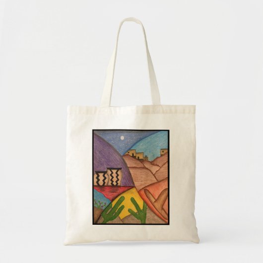 Arizona Desert Southwest Cactus Colorful Tote Bag (Voorkant)