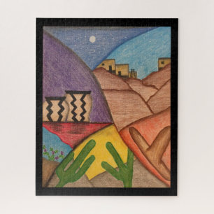 Arizona Desert Southwest Collage Folk Art Legpuzzel