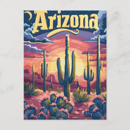 Arizona Desert Sunset Briefkaart (Voorkant)