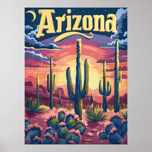 Arizona Desert Sunset Poster (Voorkant)