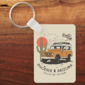 Arizona Desert Sunset Road Trip Cactus Phoenix Sleutelhanger (Voorkant)