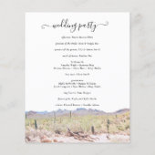 Arizona Desert Wedding Program Flyer (Achterkant)
