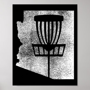 Arizona Disc Golf Staat Met Sket Gedistroste Grafi Poster