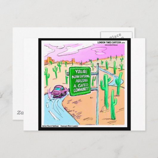 Arizona: Een Gated Community Funny Gifts & T - shi Briefkaart (Voorkant / Achterkant)