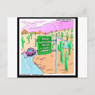 Arizona: Een Omheinde Gemeenschap Grappige Cadeaus Briefkaart