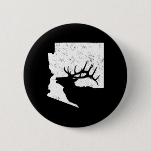 Arizona Elk Hunting Bull Elk AZ staatsvorm Ronde Button 5,7 Cm