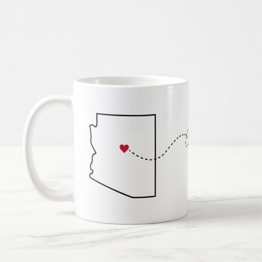 Arizona en Californie - Heart2Heart Coffee Mug (Gauche)
