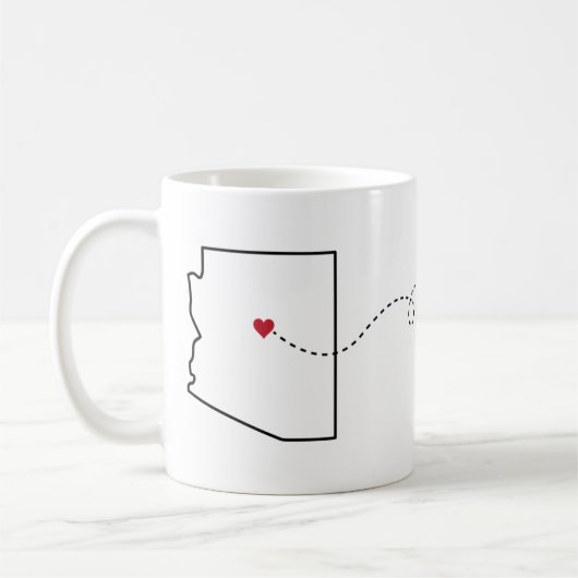 Arizona en Pennsylvanie - Heart2Heart Coffee Mug (Gauche)