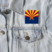 Arizona Flag, Amerikaan de kopperstaat Vierkante Button 5,1 Cm (In situ)