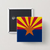 Arizona Flag, Amerikaan de kopperstaat Vierkante Button 5,1 Cm (Voorkant /achterkant)