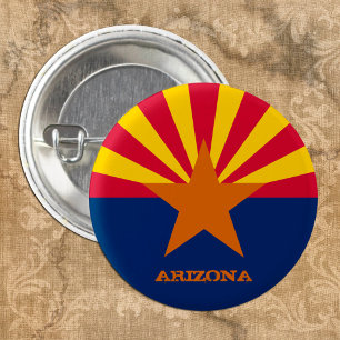 Arizona Flag & Arizona State USA mode/sport fan Ronde Button 3,2 Cm