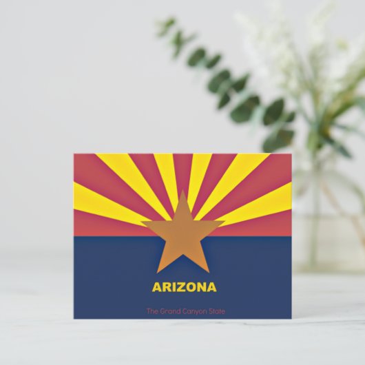 Arizona Flag, geëtiketteerd Briefkaart (Staand voorkant)