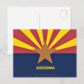 Arizona Flag, geëtiketteerd Briefkaart (Voorkant / Achterkant)