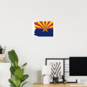 Arizona Flag Map Poster (Thuiskantoor)