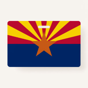 Arizona Flag: Ondergaande Zon van de Zon, de Koper Badge