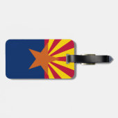 Arizona Flag: Ondergaande Zon van de Zon, de Koper Bagagelabel (Achterkant horizontaal)
