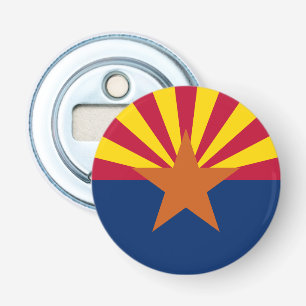 Arizona Flag: Ondergaande Zon van de Zon, de Koper Button Flesopener