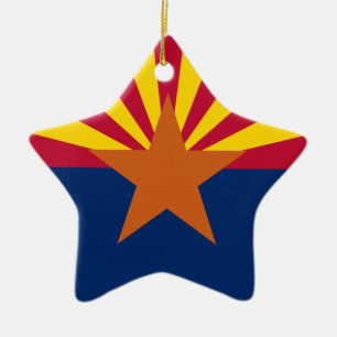 Arizona Flag: Ondergaande Zon van de Zon, de Koper Keramisch Ornament