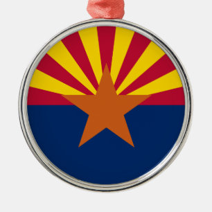 Arizona Flag: Ondergaande Zon van de Zon, de Koper Metalen Ornament