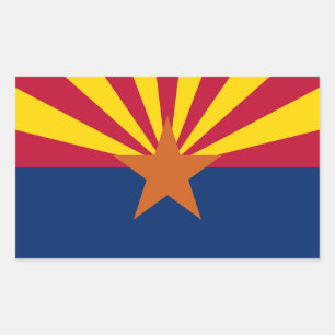 Arizona Flag: Ondergaande Zon van de Zon, de Koper Rechthoekige Sticker