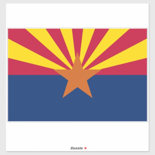Arizona Flag: Ondergaande Zon van de Zon, de Koper Sticker (Vel)