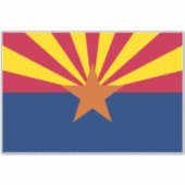 Arizona Flag: Ondergaande Zon van de Zon, de Koper Sticker (Voorkant)