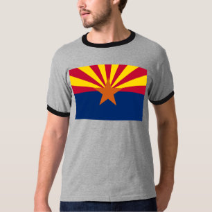 Arizona Flag: Ondergaande Zon van de Zon, de Koper T-shirt