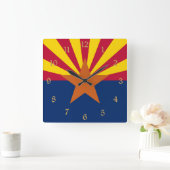 Arizona Flag: Ondergaande Zon van de Zon, de Koper Vierkante Klok (Huis)