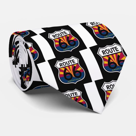 Arizona Flag Route 66 Shield Stropdas (Opgerold)