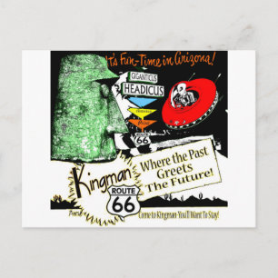 Arizona Fun-Time 1950s stijl Alien UFO Route 66 Briefkaart