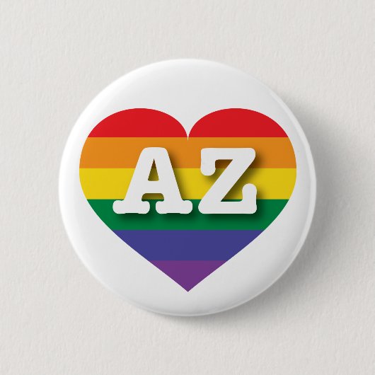 Arizona Gay Pride Rainbow Heart Ronde Button 5,7 Cm (Voorkant)