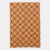 Arizona Geometric Maroon and Gold Pattern Theedoek (Verticaal)
