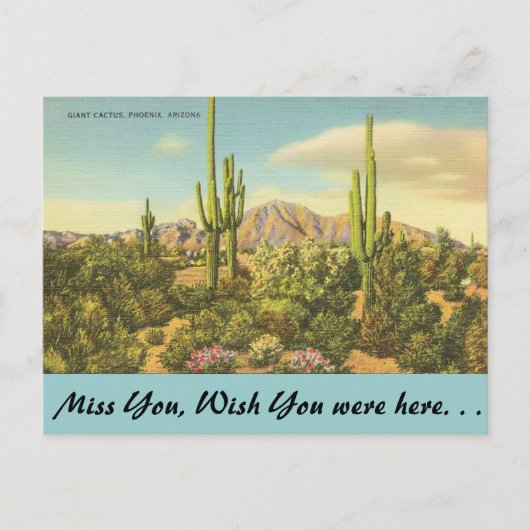 Arizona, Giant Cactus Briefkaart (Voorkant)