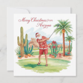 Arizona Golf Christmas in Arizona   Santa Claus Feestdagenkaart