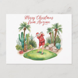 Arizona Golf Christmas in Arizona   Santa Claus Feestdagenkaart