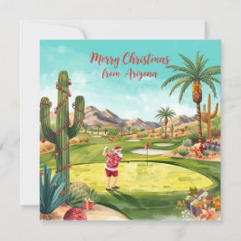 Arizona Golf Christmas in Arizona   Santa Claus Feestdagenkaart