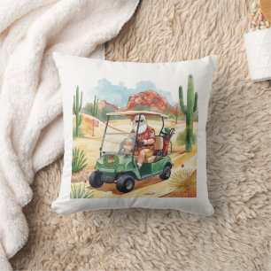 Arizona Golf Kerstman Santa rijdt golfkar Kussen