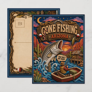Arizona Gone Fishing Gestreepte Zeebaars Briefkaart