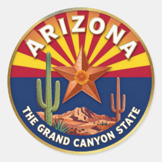 ARIZONA Grand Canyon State Embleem Ronde Sticker