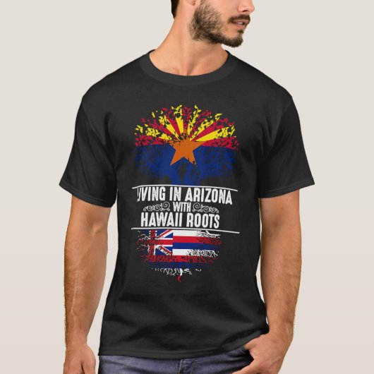 Arizona Home Hawaii Roots State Tree Flag Love T-shirt (Voorkant)