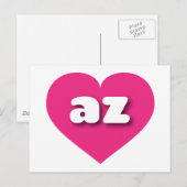 Arizona hot roze hart - Ik hou van az Briefkaart (Voorkant / Achterkant)