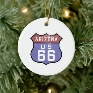  Arizona Iconic Route 66 Road Sign Keramisch Ornament