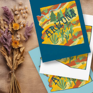 Arizona Illustrated Map Briefkaart