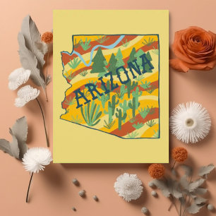 Arizona Illustrated Map Briefkaart
