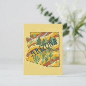 Arizona Illustrated Map Briefkaart (Staand voorkant)