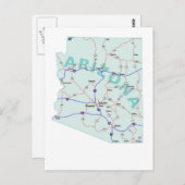 Arizona Interstate Map Briefkaart (Voorkant / Achterkant)