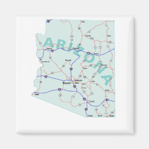 Arizona Interstate Map Magnet Magneet