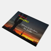 "Arizona is geweldig!" Sunset Sonoran Desert Cactu Deurmat (Schuin)