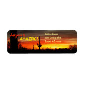 "Arizona is geweldig!" Sunset Sonoran Desert Cactu Etiket (Voorkant)